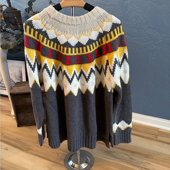 Aerie Cozy Gray Fairisle Sweater NWT - Picture 8 of 9
